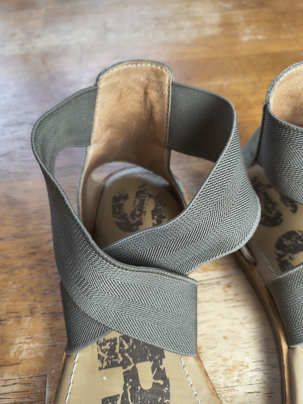 Sorel leather ella cross strap sandals in olive - Picture 4 of 6